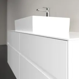 Villeroy & Boch Collaro Тумба под раковину, с подсветкой, 4 выдвижных ящика, 1400 x 548 x 500 mm, Glossy White / Glossy White C131B0DH