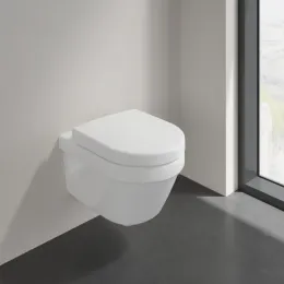Villeroy & Boch Architectura Сиденье с крышкой для унитаза с короткой базой, с функцией автоматического опускания (SoftClosing), со снимаемым сиденьем (QuickRelease), Альпийский белый 9M66S201