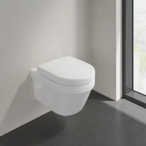 Villeroy & Boch Architectura Сиденье с крышкой для унитаза с короткой базой, с функцией автоматического опускания (SoftClosing), со снимаемым сиденьем (QuickRelease), Альпийский белый 9M66S201