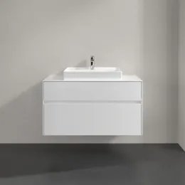 Villeroy & Boch Collaro Тумба под раковину, с подсветкой, 2 выдвижных ящика, 1000 x 548 x 500 mm, Glossy White / Glossy White C019B0DH