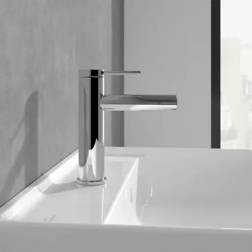 Villeroy & Boch Loop & Friends Смеситель для раковины однорычажный с комплектом слива со стяжкой, Хром TVW10610215361