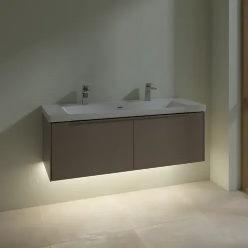 Villeroy & Boch Subway 3.0 Тумба под раковину, с подсветкой, 2 выдвижных ящика, 1272 x 429 x 478 mm, Taupe C601L2VM