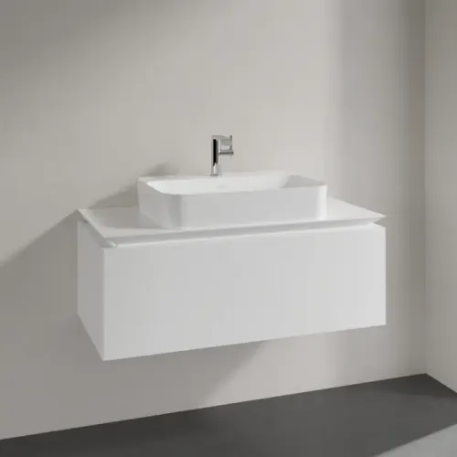 Villeroy & Boch Legato Тумба под раковину, 1 выдвижной ящик, 1000 x 380 x 500 mm, Glossy White / Glossy White B75500DH