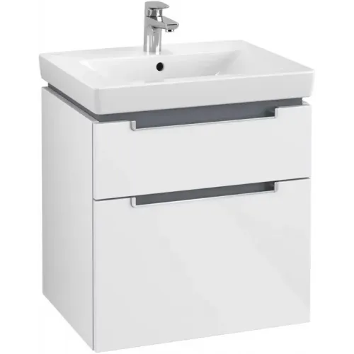 Villeroy & Boch Subway 2.0 Тумба под раковину, 2 выдвижных ящика, 587 x 590 x 454 mm, Glossy White A90900DH
