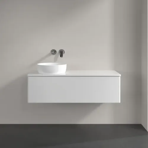 Villeroy & Boch Antao Тумба под раковину, с подсветкой, 1 выдвижной ящик, 1200 x 360 x 500 mm, лицевая поверхность без текстурированной отделки, Glossy White Lacquer / Glossy White Lacquer L33010GF