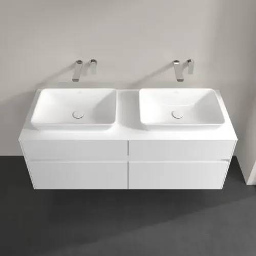 Villeroy & Boch Collaro Тумба под раковину, с подсветкой, 4 выдвижных ящика, 1400 x 548 x 500 mm, Glossy White / Glossy White C119B0DH