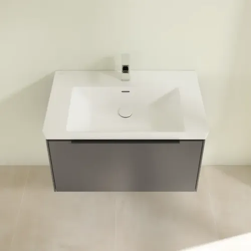 Villeroy & Boch Subway 3.0 Тумба под раковину, с подсветкой, 1 выдвижной ящик, 772 x 429 x 478 mm, Graphite C573L1VR