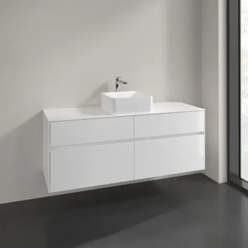 Villeroy & Boch Collaro Тумба под раковину, 4 выдвижных ящика, 1400 x 548 x 500 mm, Glossy White / Glossy White C04500DH