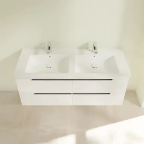 Villeroy & Boch Subway 2.0 Тумба под раковину, 4 выдвижных ящика, 1287 x 520 x 449 mm, Glossy White A69900DH