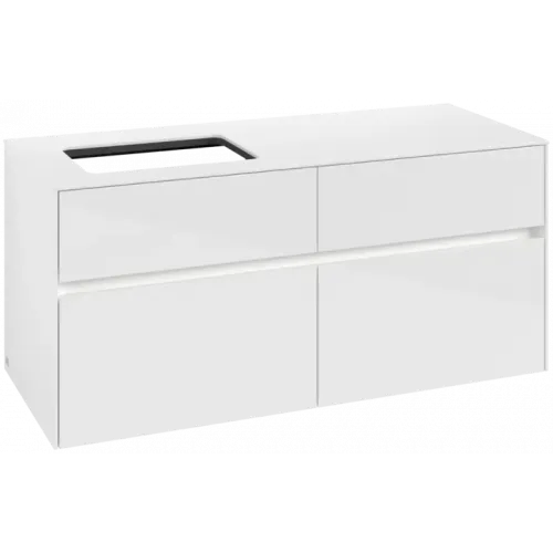 Villeroy & Boch Collaro Тумба под раковину, с подсветкой, 4 выдвижных ящика, 1200 x 548 x 500 mm, Glossy White / Glossy White C113B0DH