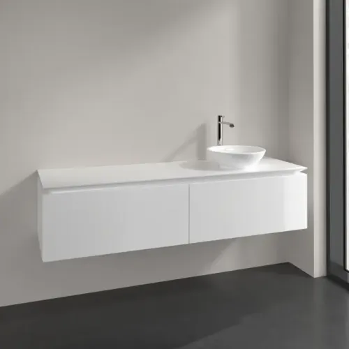 Villeroy & Boch Legato Тумба под раковину, 2 выдвижных ящика, 1600 x 380 x 500 mm, Glossy White / Glossy White B59700DH