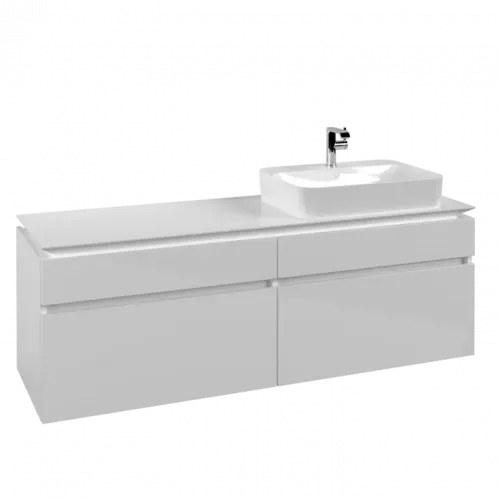 Villeroy & Boch Legato Тумба под раковину, 4 выдвижных ящика, 1600 x 550 x 500 mm, Glossy White / Glossy White B76600DH
