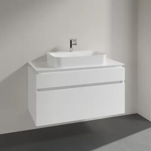 Villeroy & Boch Legato Тумба под раковину, 2 выдвижных ящика, 1000 x 550 x 500 mm, Glossy White / Glossy White B75600DH
