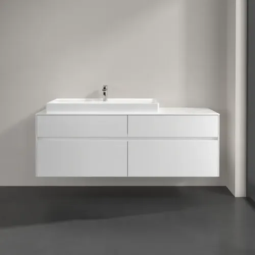 Villeroy & Boch Collaro Тумба под раковину, с подсветкой, 4 выдвижных ящика, 1600 x 548 x 500 mm, Glossy White / Glossy White C029B0DH