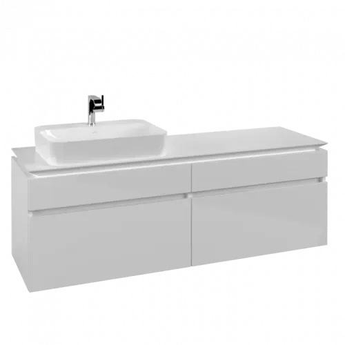 Villeroy & Boch Legato Тумба под раковину, 4 выдвижных ящика, 1600 x 550 x 500 mm, Glossy White / Glossy White B76400DH