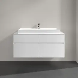 Villeroy & Boch Collaro Тумба под раковину, 4 выдвижных ящика, 1200 x 548 x 500 mm, Glossy White / Glossy White C09100DH
