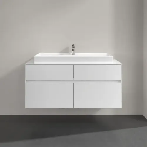 Villeroy & Boch Collaro Тумба под раковину, 4 выдвижных ящика, 1200 x 548 x 500 mm, Glossy White / Glossy White C09100DH