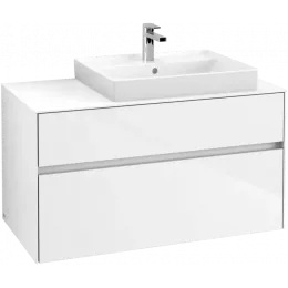 Villeroy & Boch Collaro Тумба под раковину, 2 выдвижных ящика, 1000 x 548 x 500 mm, Glossy White / Glossy White C01800DH