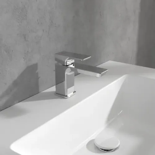 Villeroy & Boch Subway 3.0 Смеситель для раковины однорычажный с комплектом слива со стяжкой, Хром TVW11200100061