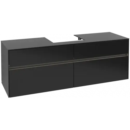 Villeroy & Boch Collaro Тумба под раковину, с подсветкой, 4 выдвижных ящика, 1600 x 548 x 500 mm, Black Matt Lacquer / Black Matt Lacquer C077B0PD