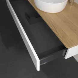 Villeroy & Boch Antao Тумба под раковину, 1 выдвижной ящик, 1200 x 190 x 500 mm, лицевая поверхность без текстурированной отделки, Glossy White Lacquer / Honey Oak K10051GF