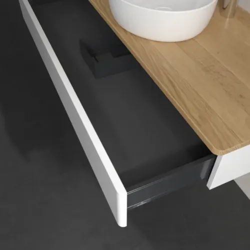 Villeroy & Boch Antao Тумба под раковину, 1 выдвижной ящик, 1200 x 190 x 500 mm, лицевая поверхность без текстурированной отделки, Glossy White Lacquer / Honey Oak K10051GF