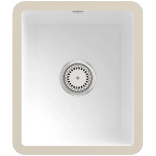 Villeroy & Boch Subway 45 SU Мойка под столешницу, включая Комплект слива с ручным управлением, выкл Керамика, 375 x 440 mm, Альпийский белый CeramicPlus 332401R1