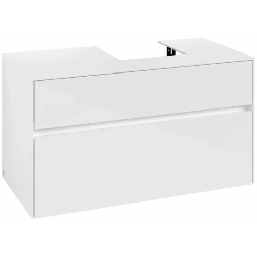 Villeroy & Boch Collaro Тумба под раковину, с подсветкой, 2 выдвижных ящика, 1000 x 548 x 500 mm, Glossy White / Glossy White C096B0DH