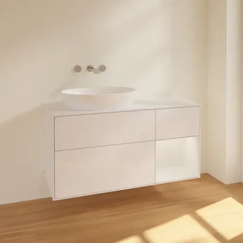 Villeroy & Boch Finion Тумба под раковину, с подсветкой, 3 выдвижных ящика, 1200 x 603 x 501 mm, Glossy White Lacquer / Glossy White Lacquer FA51GFGF