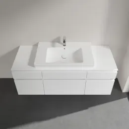 Villeroy & Boch Legato Тумба под раковину, 5 выдвижных ящиков, 1400 x 550 x 500 mm, Glossy White / Glossy White B69900DH