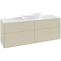 Villeroy & Boch Finion Тумба под раковину, с подсветкой, 4 выдвижных ящика, 1600 x 603 x 501 mm, Silk Grey Matt Lacquer GA9100HJ