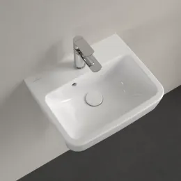 Villeroy & Boch O.novo Раковина компактная, 450 x 370 x 160 mm, Альпийский белый AntiBac CeramicPlus, с переливом, задняя сторона и нижняя сторона шлифованные 43444GT2