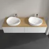 Villeroy & Boch Antao Тумба под раковину, с подсветкой, 2 выдвижных ящика, 1600 x 360 x 500 mm, лицевая поверхность без текстурированной отделки, Glossy White Lacquer / Honey Oak L39051GF
