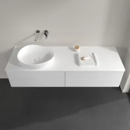 Villeroy & Boch Antao Тумба под раковину, с подсветкой, 4 выдвижных ящика, 1600 x 360 x 500 mm, лицевая поверхность без текстурированной отделки, Glossy White Lacquer / Glossy White Lacquer L26010GF