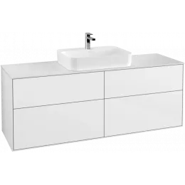 Villeroy & Boch Finion Тумба под раковину, с подсветкой, 4 выдвижных ящика, 1600 x 603 x 501 mm, Glossy White Lacquer G44100GF