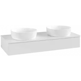 Villeroy & Boch Antao Тумба под раковину, с подсветкой, 1 выдвижной ящик, 1200 x 190 x 500 mm, лицевая поверхность без текстурированной отделки, Glossy White Lacquer / Glossy White Lacquer L13010GF