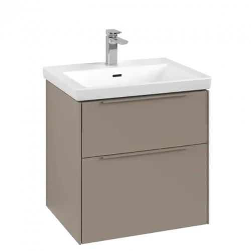 Villeroy & Boch Subway 3.0 Тумба под раковину, с подсветкой, 2 выдвижных ящика, 572 x 576 x 478 mm, Taupe C578L2VM