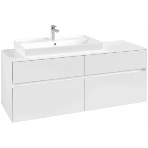 Villeroy & Boch Collaro Тумба под раковину, 4 выдвижных ящика, 1400 x 548 x 500 mm, Glossy White / Glossy White C08900DH