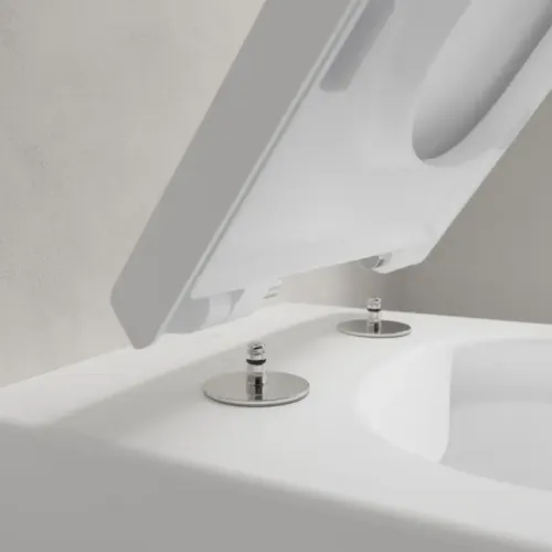Villeroy & Boch Memento 2.0 Сиденье с крышкой для унитаза, с функцией автоматического опускания (SoftClosing), со снимаемым сиденьем (QuickRelease), Stone White 8M24S1RW