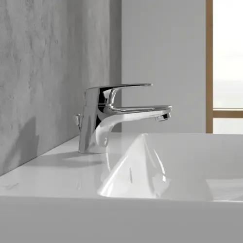 Villeroy & Boch O.novo Start Смеситель для раковины однорычажный с комплектом слива со стяжкой, Хром TVW10514111061