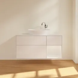 Villeroy & Boch Finion Тумба под раковину, с подсветкой, 3 выдвижных ящика, 1200 x 603 x 501 mm, Glossy White Lacquer / Glossy White Lacquer G951GFGF