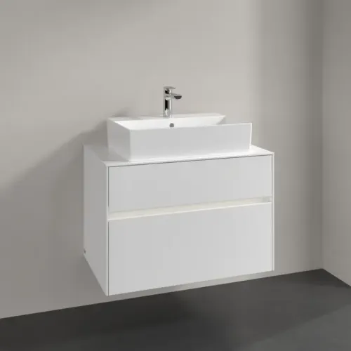 Villeroy & Boch Collaro Тумба под раковину, с подсветкой, 2 выдвижных ящика, 800 x 548 x 500 mm / Glossy White C124B0DH
