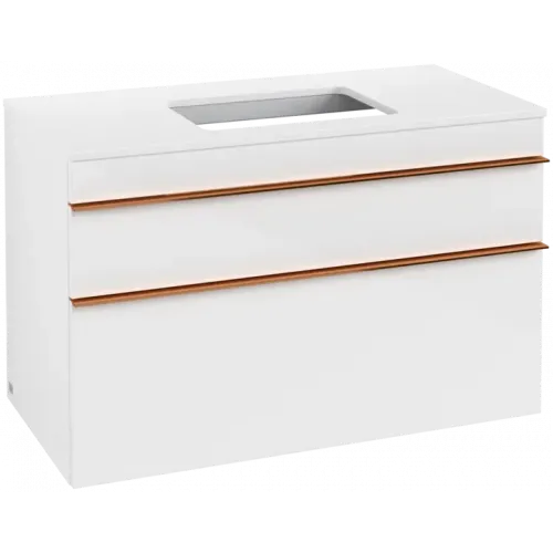 Villeroy & Boch Venticello Тумба под раковину, 2 выдвижных ящика, 957 x 606 x 502 mm, Glossy White / Glossy White A94105DH