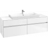 Villeroy & Boch Collaro Тумба под раковину, с подсветкой, 4 выдвижных ящика, 1600 x 548 x 500 mm, Glossy White / Glossy White C031B0DH