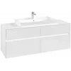 Villeroy & Boch Collaro Тумба под раковину, с подсветкой, 4 выдвижных ящика, 1400 x 548 x 500 mm, Glossy White / Glossy White C088B0DH