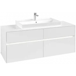 Villeroy & Boch Collaro Тумба под раковину, с подсветкой, 4 выдвижных ящика, 1400 x 548 x 500 mm, Glossy White / Glossy White C088B0DH