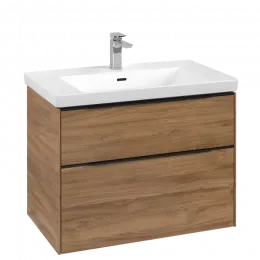 Villeroy & Boch Subway 3.0 Тумба под раковину, с подсветкой, 2 выдвижных ящика, 772 x 576 x 478 mm, Oak Kansas C574L1RH