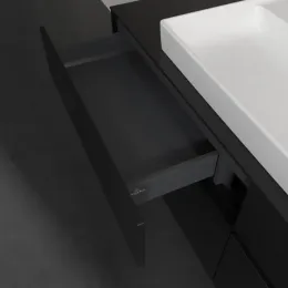 Villeroy & Boch Collaro Тумба под раковину, 4 выдвижных ящика, 1600 x 548 x 500 mm, Black Matt Lacquer / Black Matt Lacquer C03100PD