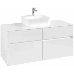 Villeroy & Boch Collaro Тумба под раковину, 4 выдвижных ящика, 1200 x 548 x 500 mm, Glossy White / Glossy White C09700DH