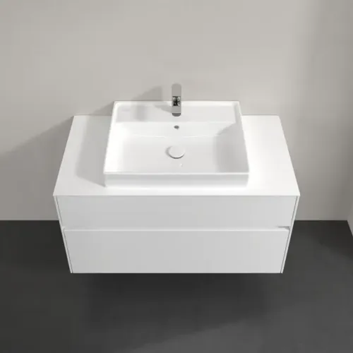 Villeroy & Boch Collaro Тумба под раковину, с подсветкой, 2 выдвижных ящика, 1000 x 548 x 500 mm, Glossy White / Glossy White C019B0DH